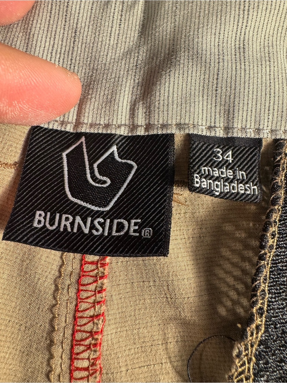 Burnside Beige/Tan Casual Pants with Branded Waist Label